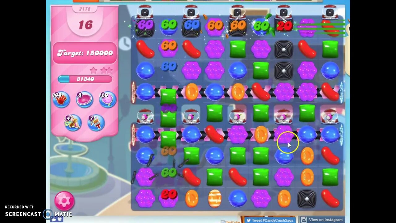 Candy Crush Level 2175 Audio Talkthrough, 3 Stars 0 Boosters
