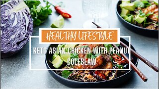 Keto Asian chicken with peanut coleslaw