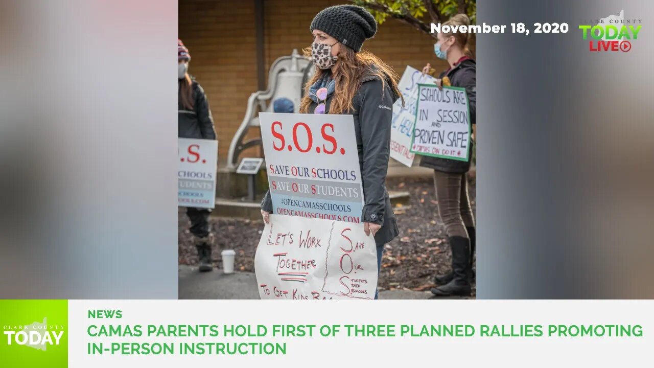 Camas parents hold first of three planned rallies promoting in-person instruction