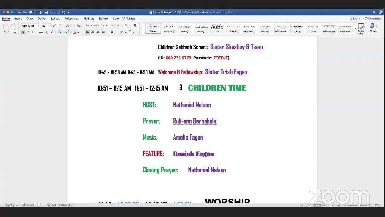 Contend For The Faith's Sabbath School