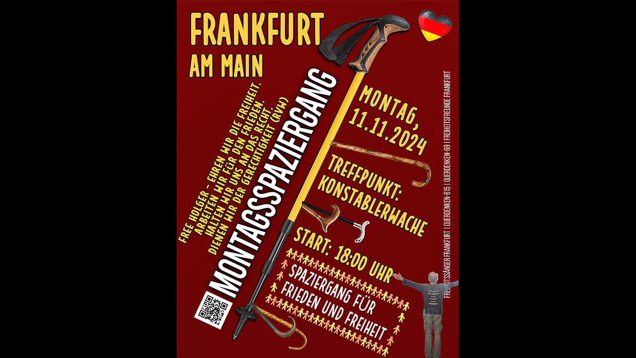 Montagsspaziergang Frankfurt/Main vom 11.11.24 mit #KLARTEXT & #DauerwelleDemoreport & #FreeHolger