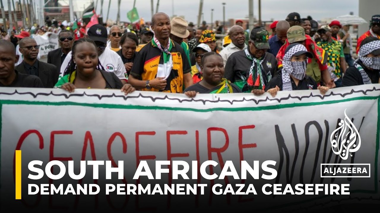 South Africans demand permanent Gaza ceasefire during pro-Palestine march