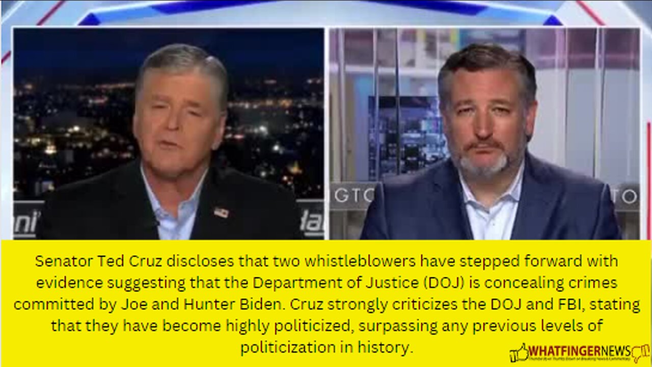 Senator Ted Cruz discloses that two whistleblowers have stepped forward with evidence