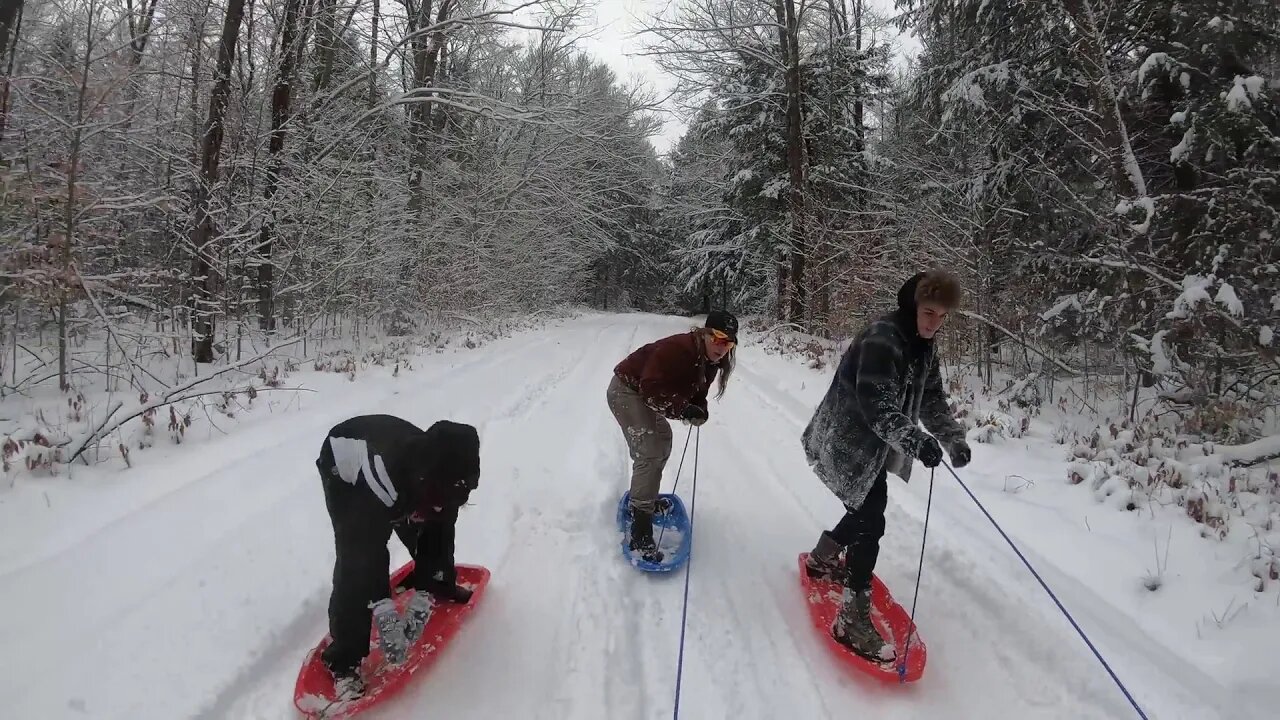 SLED RIDING BACK OF PICKUP TRUCK | MARIENVILLE PA | SLEDDING