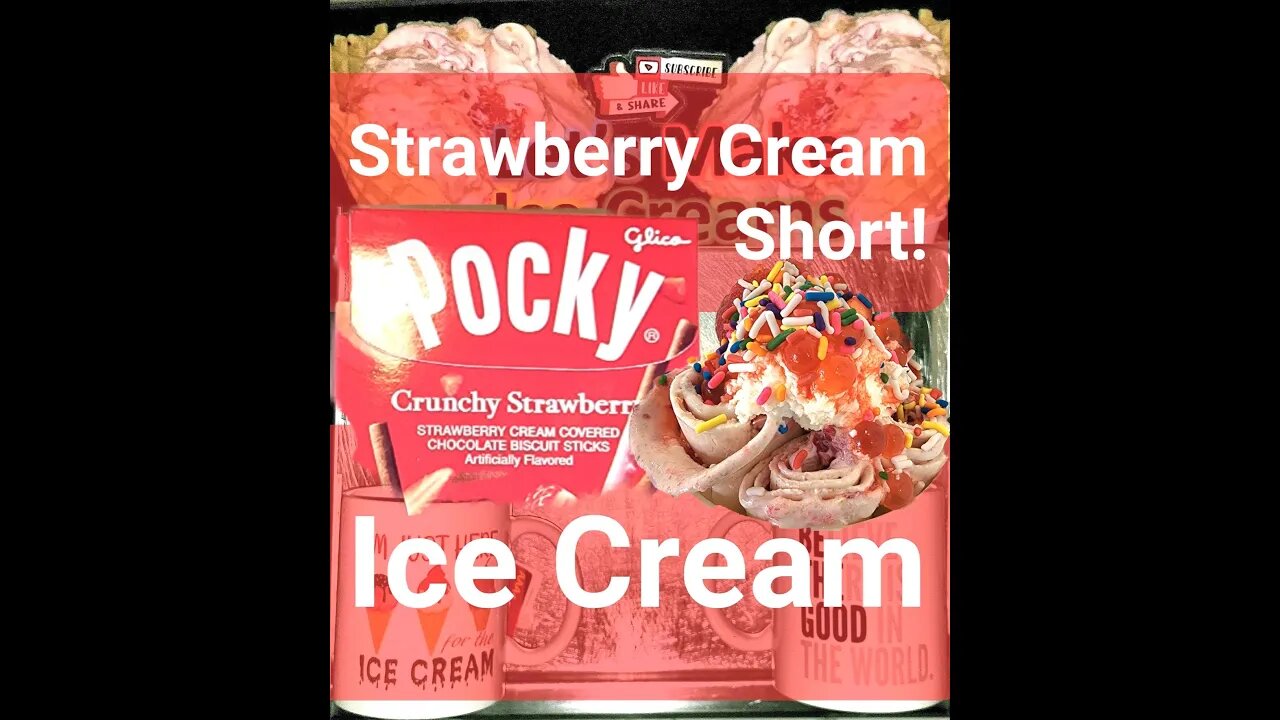 Strawberry Cream Covered Chocolate Biscuit Sticks Ice Cream Short!