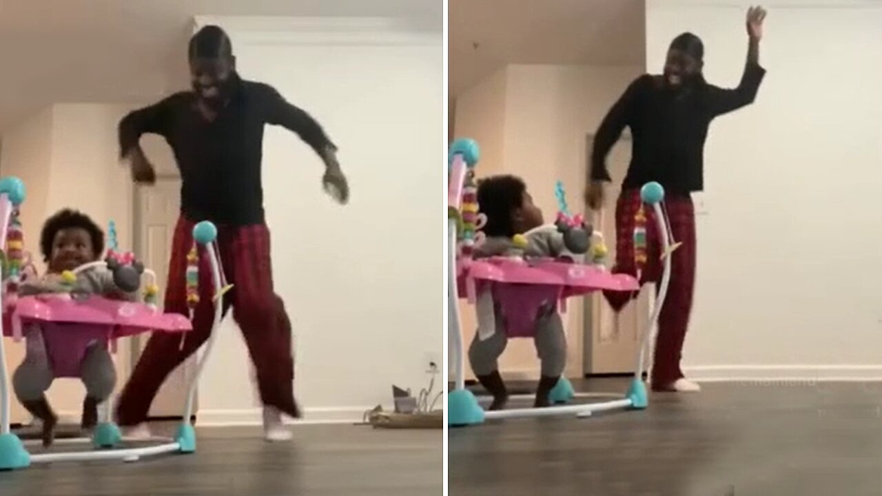 Dad and daughter engage in epic & adorable danceoff