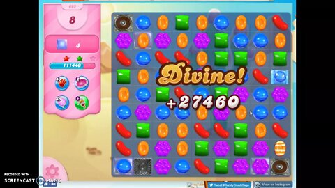 Candy Crush Level 692 Audio Talkthrough, 2 Stars 0 Boosters