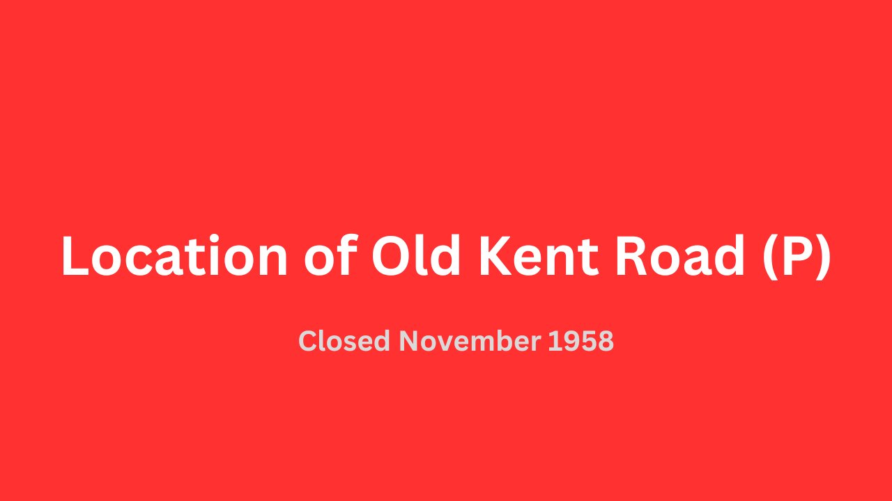 Location of Old Kent Road (P) bus garage closed in November 1958.