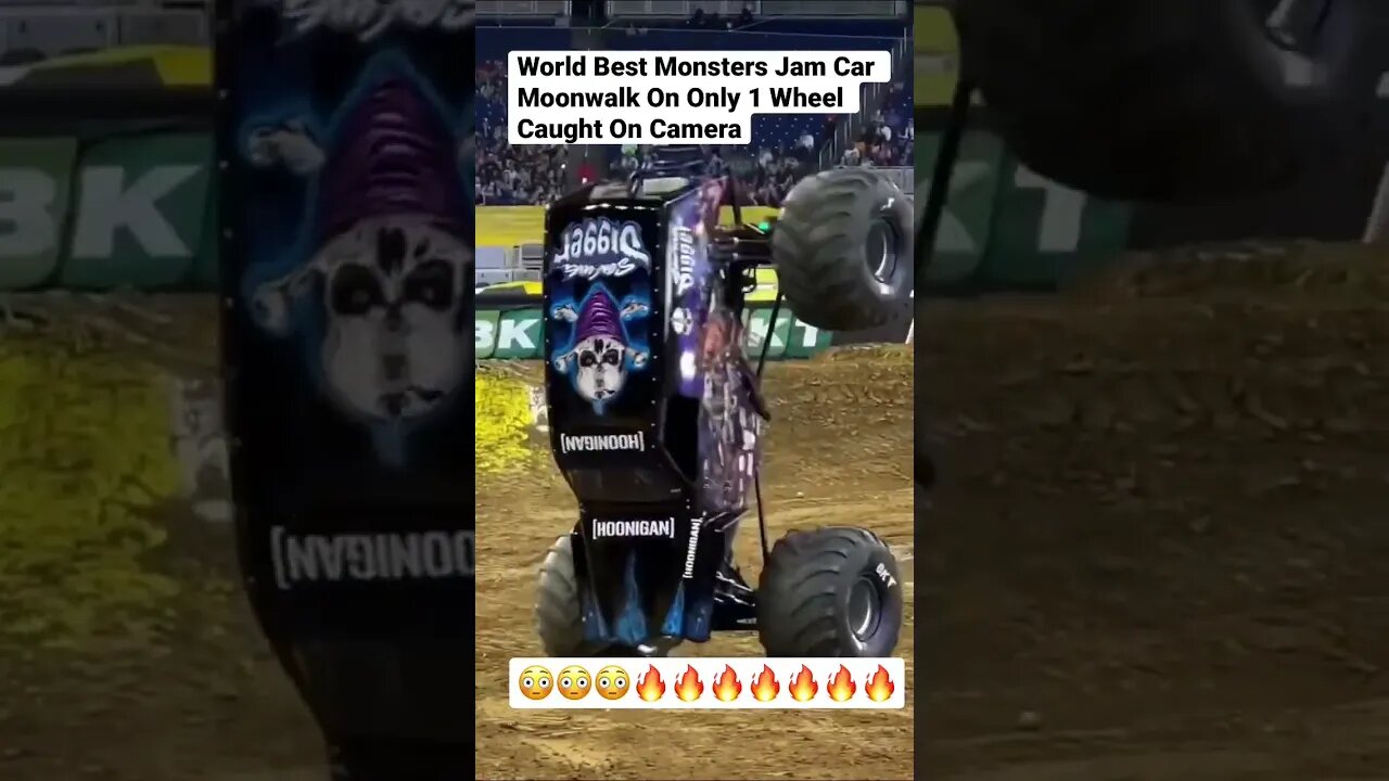 World Best Monsters Jam Car Moonwalk On Only 1 Wheel Caught On Camera #shorts #monsterjam