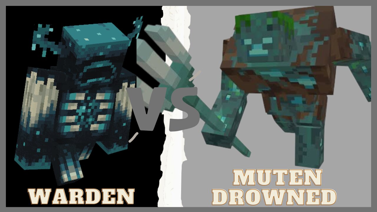 minecraft mob battle, warden vs mutent drowned Minecraft, mobs battle minecraft #minecraft