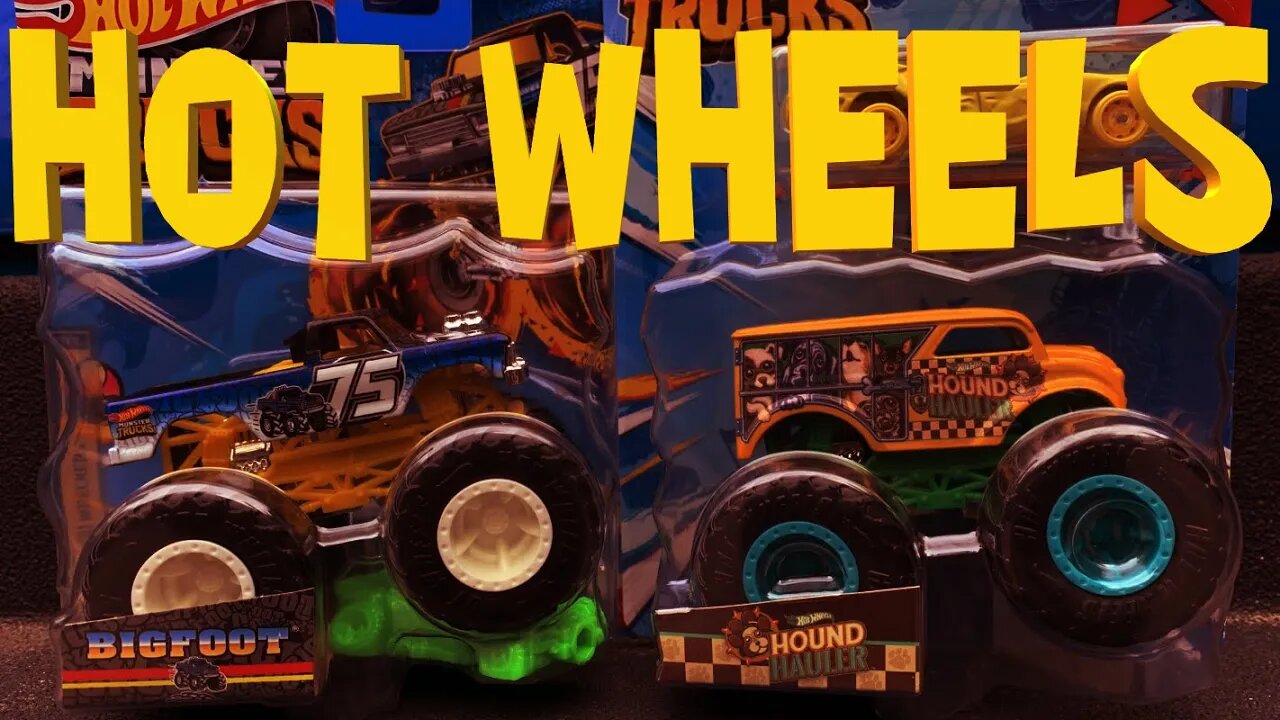 Bigfoot 75 Vs. Hound Hauler - HOT WHEELS MONSTER TRUCKS RACING!!!