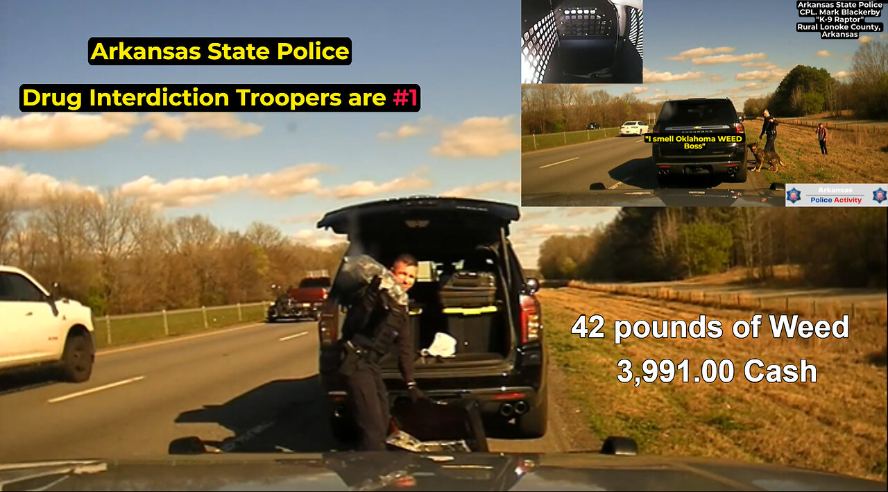 Arkansas State Police Interstate Criminal Patrol Episode #1| K9 Raptor "Free Air Sniff"!