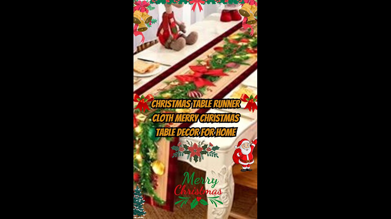 Christmas Table Runner Cloth Merry Christmas Table Decor for Home