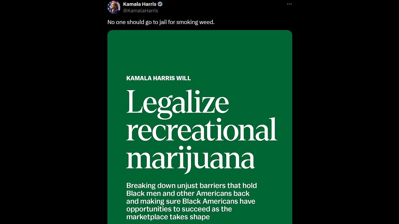 Kamala make weed legal post backfires