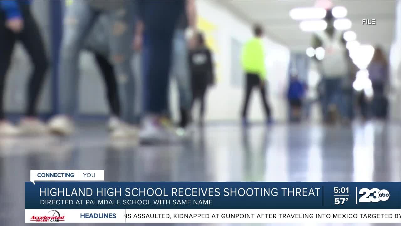 Highland H.S. receives shooting threat directed at Palmdale school