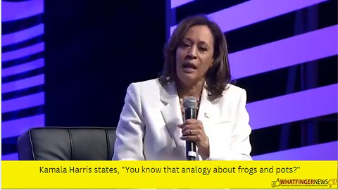 Kamala Harris states, "You know that analogy about frogs and pots?"