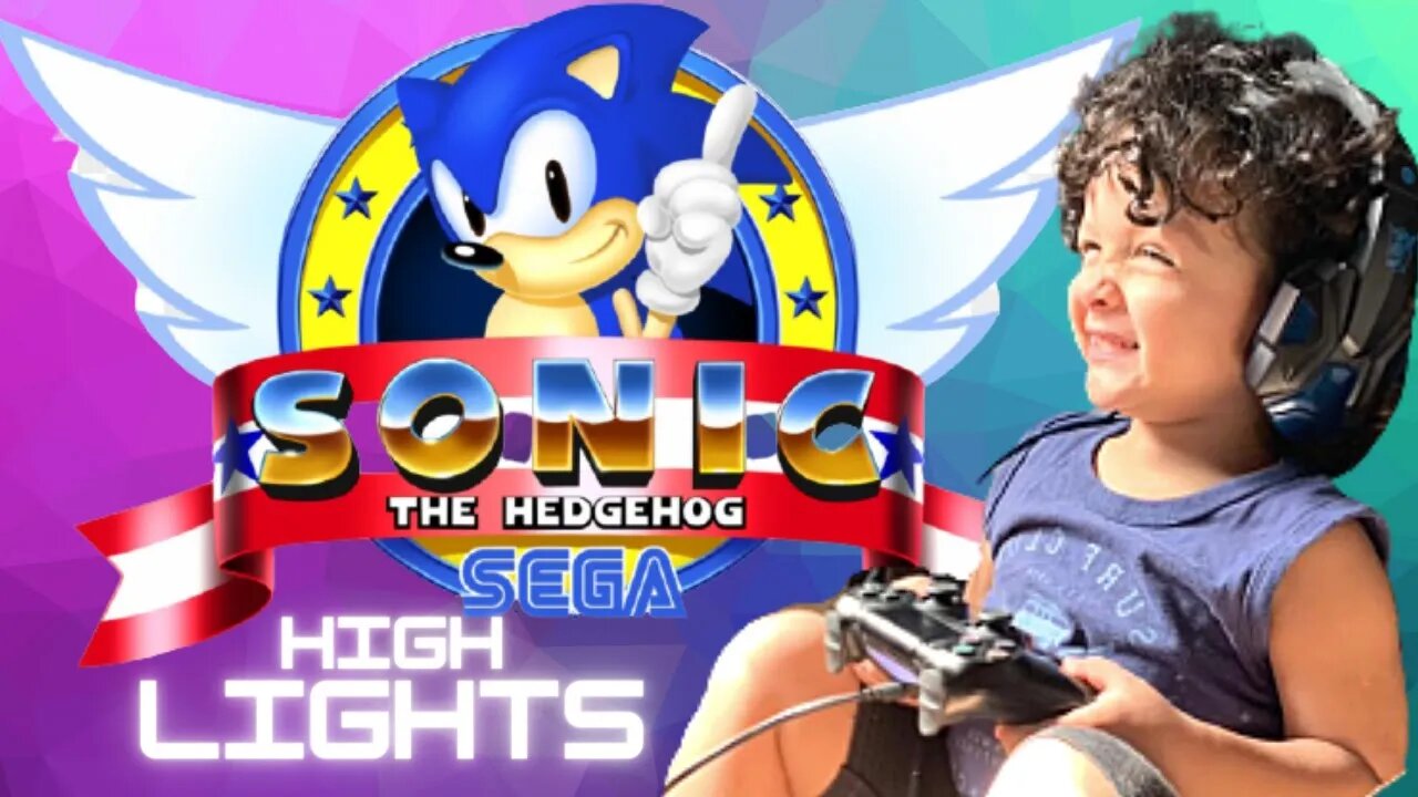 Jogando SONIC THE HEDGEHOG - Mega drive - SEGA - 1991 (highlights)