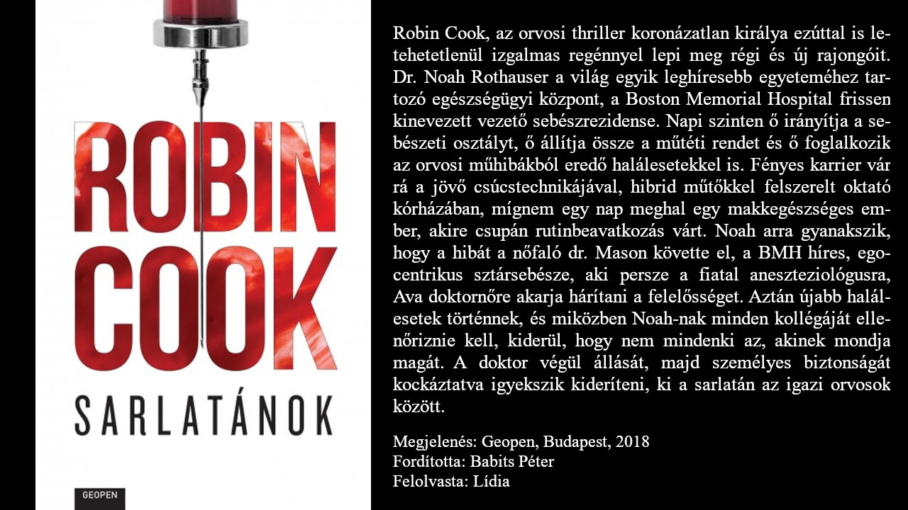 Cook, Robin: Sarlatánok. Geopen, Budapest, 2018