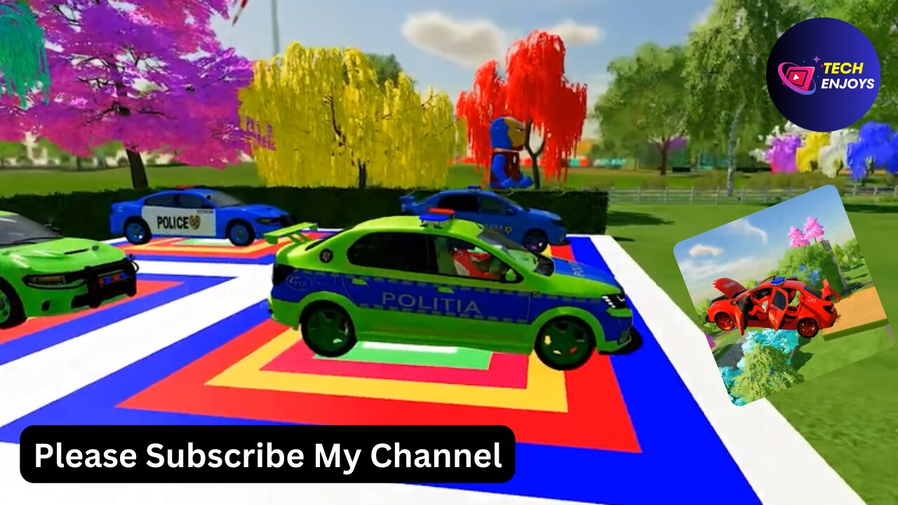 Cartoon Emergency Vehicle Transport Dacia, Audi Poplice Cars And Ford | Emergency Transport 2024