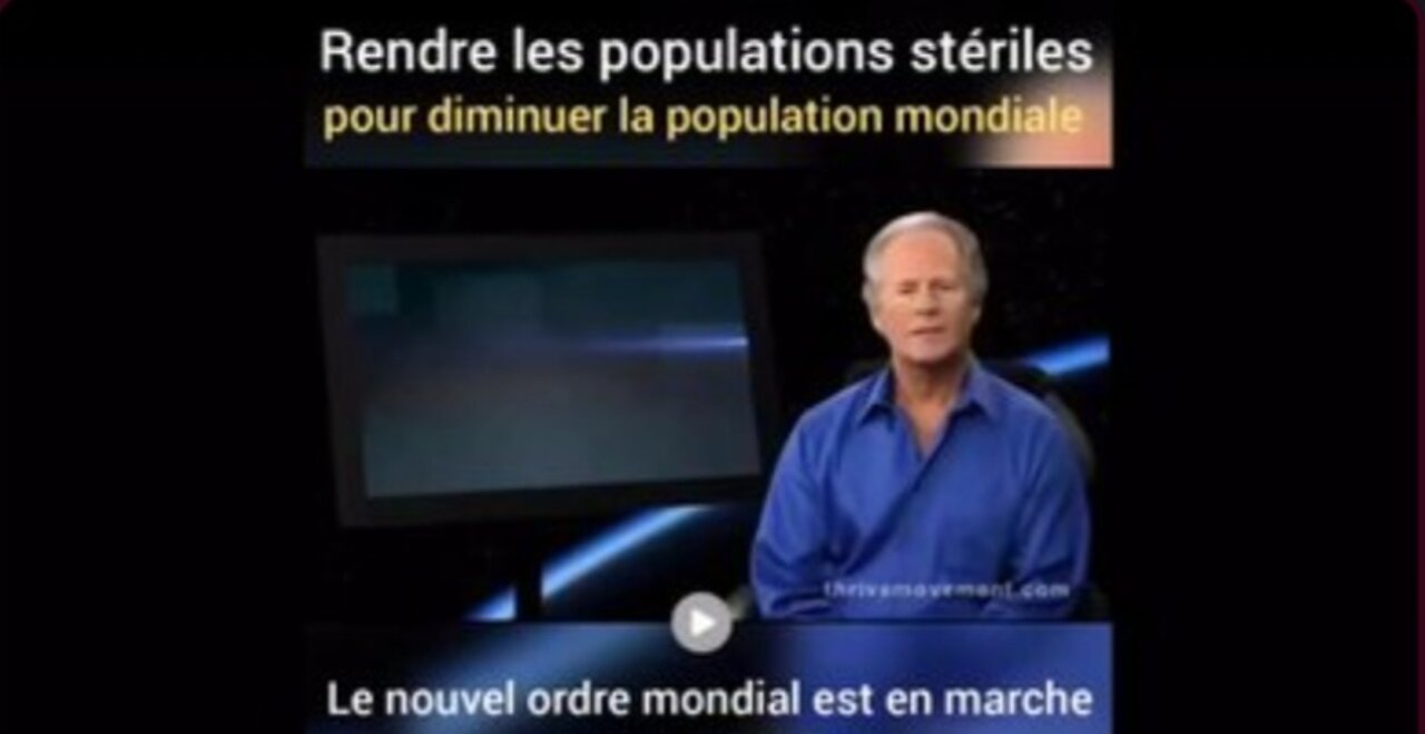 Rendre les populations stériles pour diminuer la population mondiale - #NWO