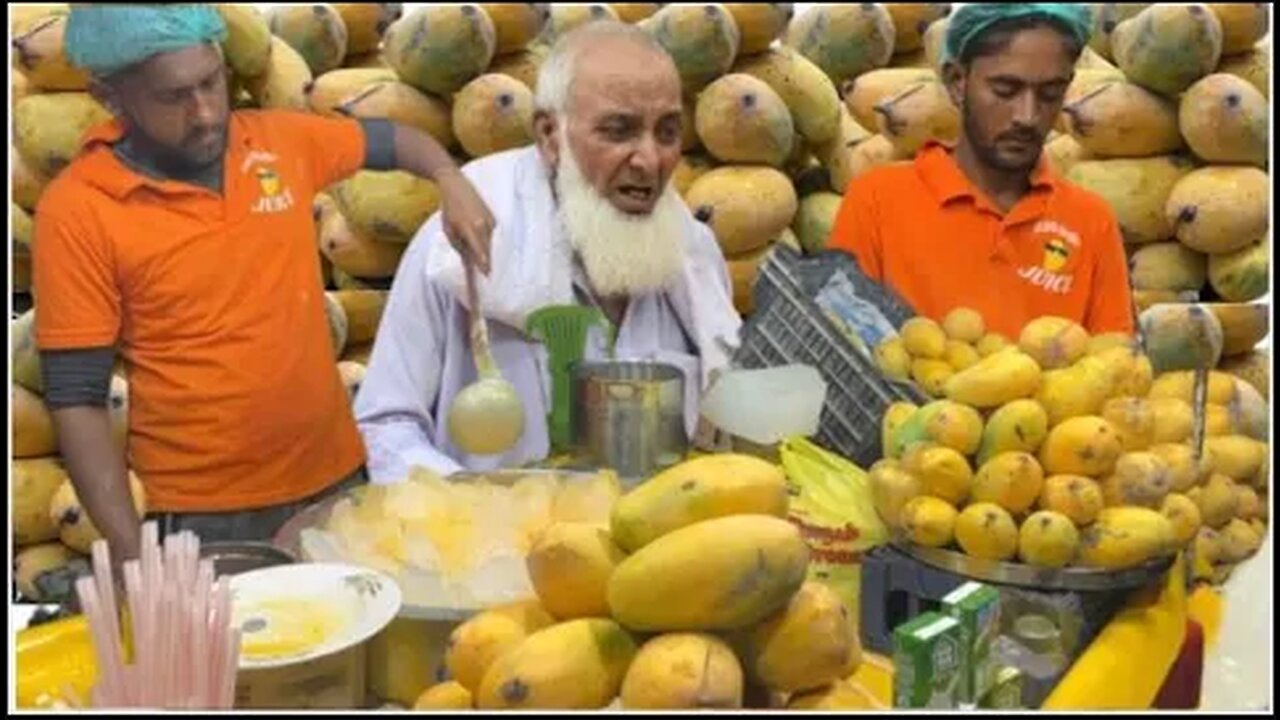 Hardworking Old Man Making Mango Juice 🥭Non-Stop Mango Juice | Ice Mango Milk Shake Street Drink