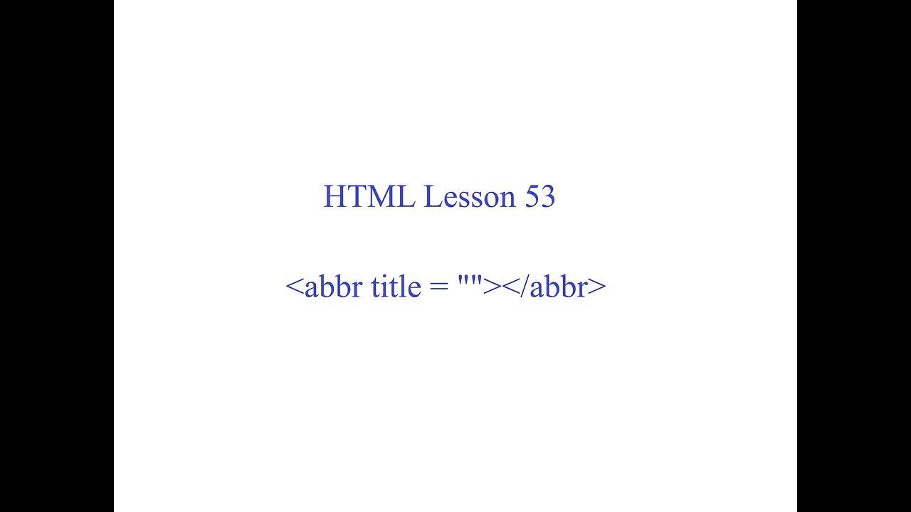 HTML Lesson 53