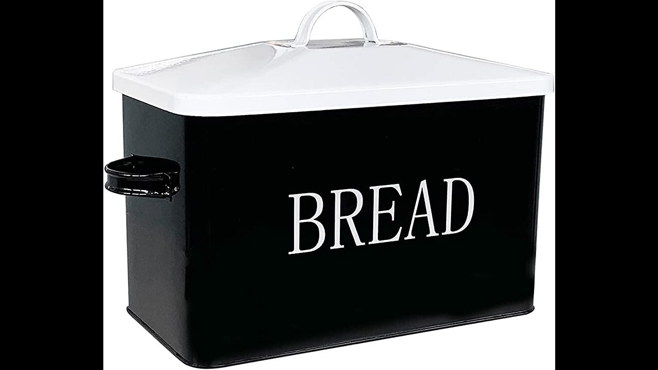 Vintage Metal Bread Bin-Countertop Space-Saving Bread Box For Kitchen Countertop-Extra Large Me...