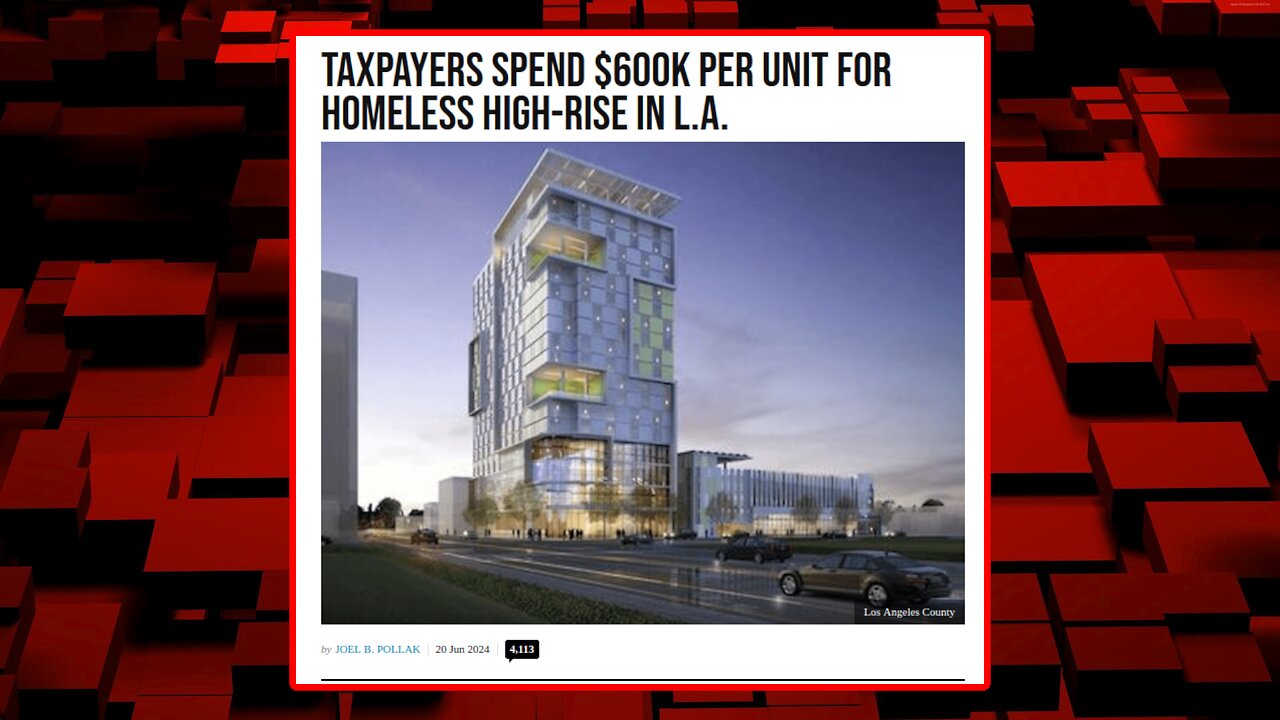 $600K Per Unit Highrise for Homeless Drug Addicts in L.A.