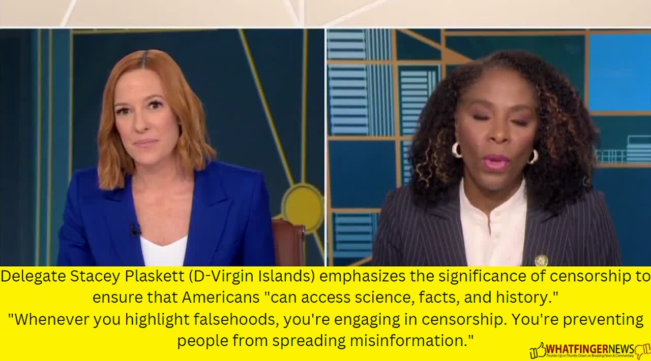 Delegate Stacey Plaskett (D-Virgin Islands) emphasizes the significance of censorship to ensure