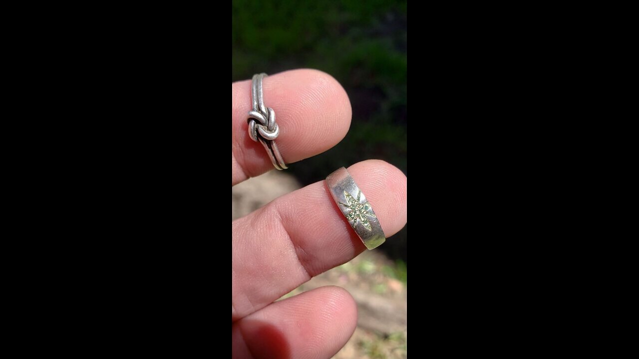 Silver rings found metal detecting. Minelab equinox 800. Texas treasure.