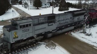 CP Rail Mactier Subdivision @ Medonte for heritage unit 7023 South and 8071 with 9762 and 3053