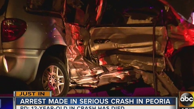 Woman arrested in Peoria crash that left 1 child dead, 4 others hurt
