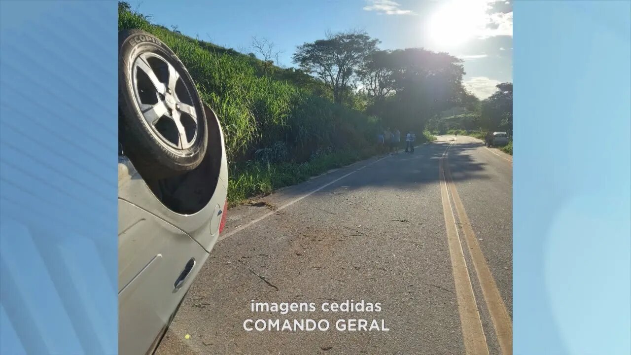 Mãe e filha ficam feridas após carro capotar na MGC-259 no distrito de Pontal em Gov. Valadares