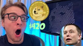 Elon Musk makes GIANT Dogecoin dog in the sky during Cyber Rodeo at Giga Texas! CROWD GOES CRAZY!!!