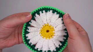 How to crochet daisy coaster motif simple tutorial by marifu6a