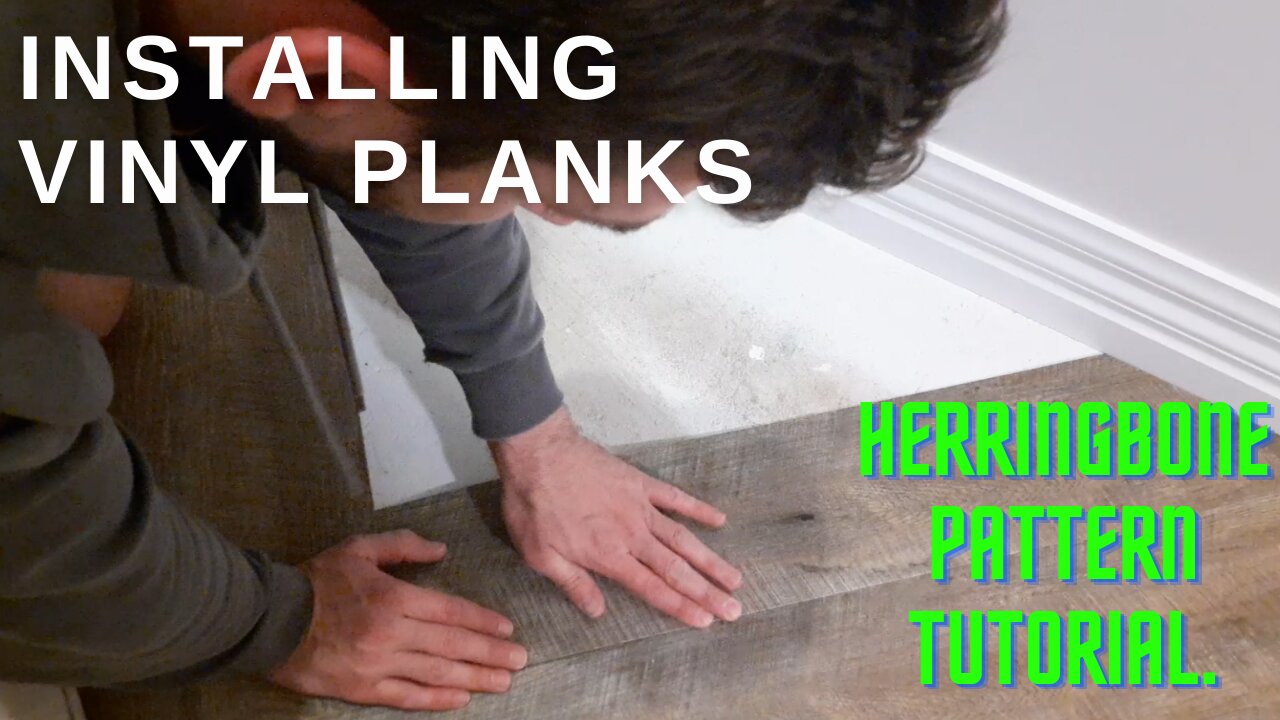 Herringbone layout Vinyl Flooring Installation - With mini how to tutorial