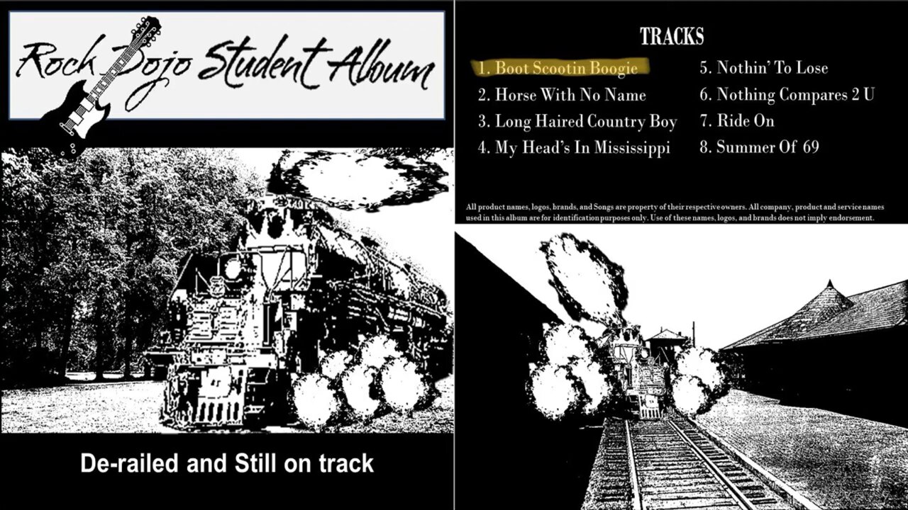 Rock Dojo StudentAlbum #7 “DerailedandStillonTrack”: Boot Scootin Boogie (Brooks&Dunn cover) Track 1