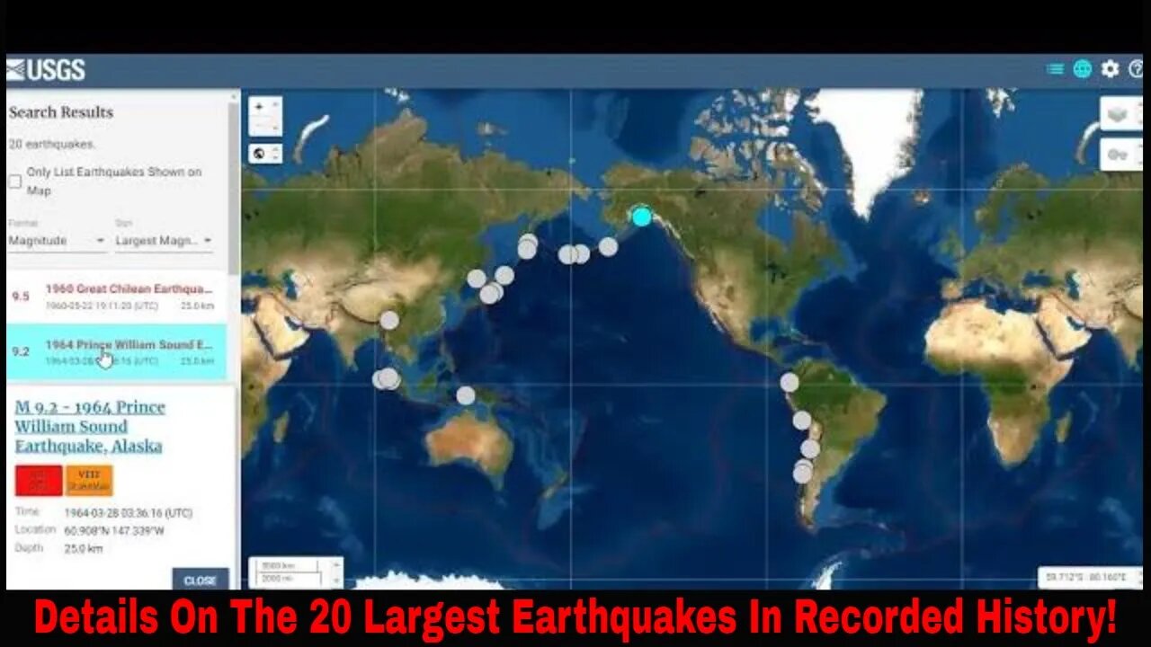 Details On The Top 20 Largest Earthquakes In Recorded History!
