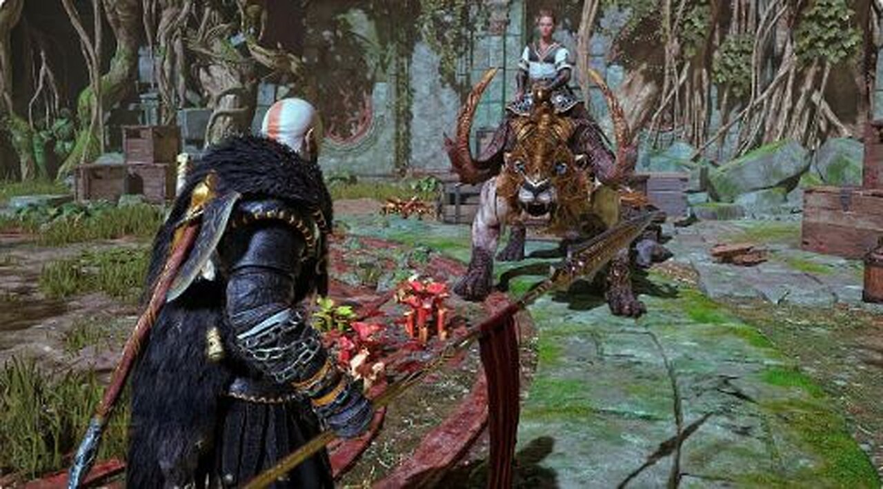God Of War Ragnarok New Game + Black Bear Armor Kratos Vs Heimdall Boss Fight