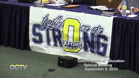 Oxford Board of Education Special Meeting 9/6/22