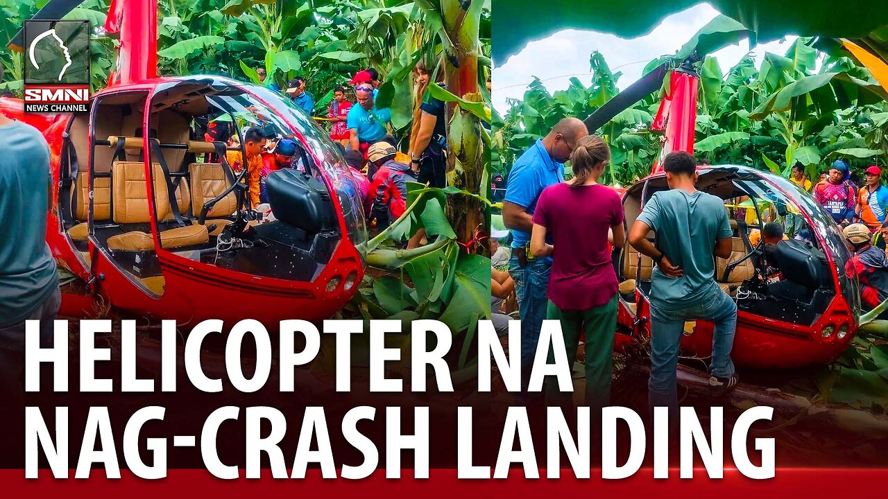 Apat na sakay ng pribadong helicopter na nag-crash landing sa isang sagingan sa Bukidnon, ligtas