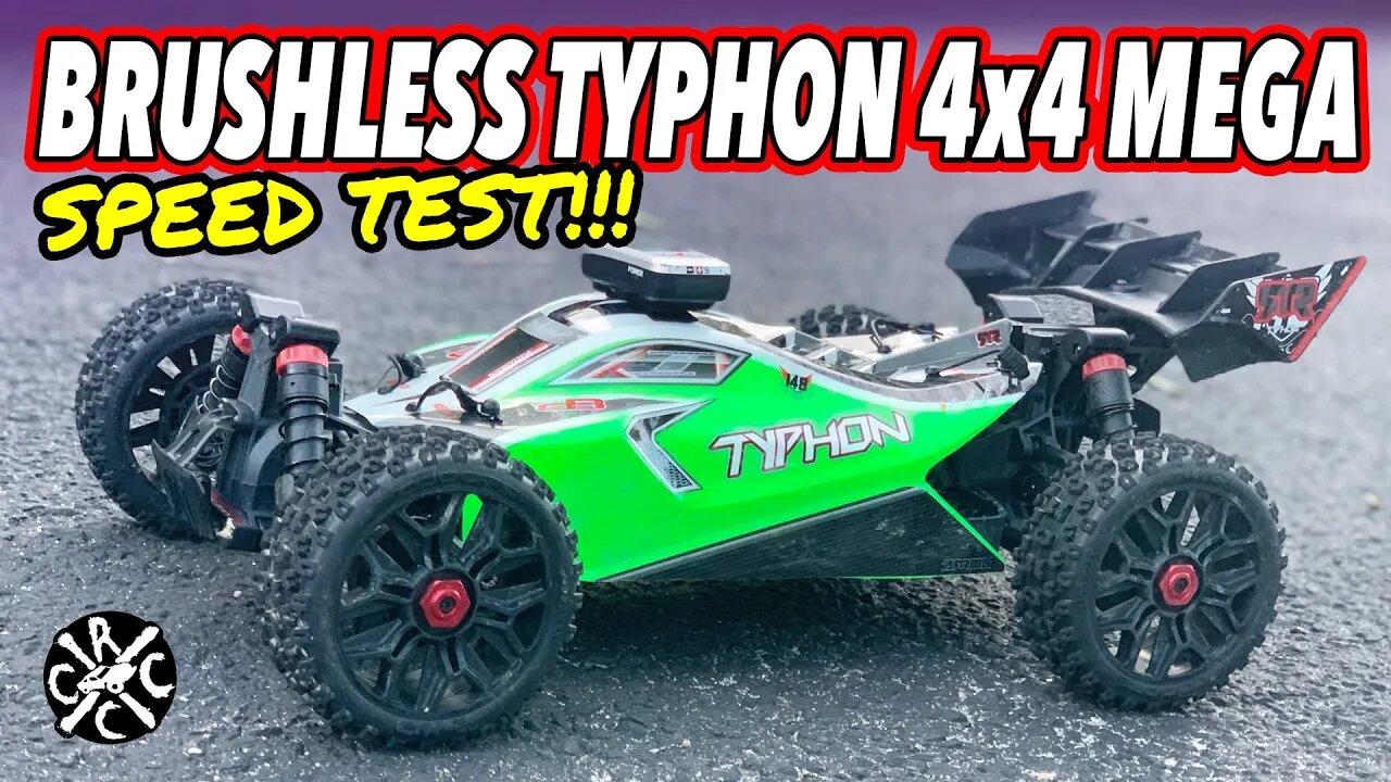 Brushless Converted ARRMA Typhon 4x4 Mega V3 Speed Test on 3s LiPo With 15T Pinion