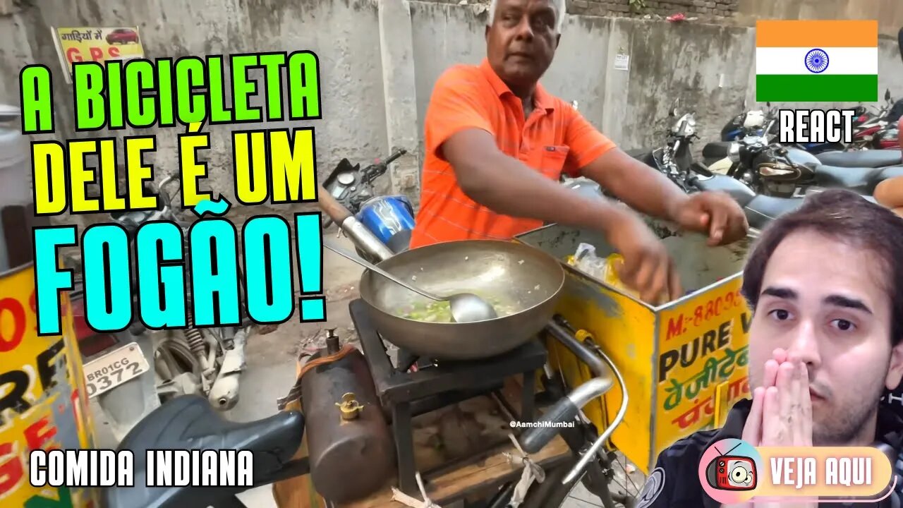 ELE PREPARA COMIDA EM UMA BICICLETA! Reagindo a COMIDAS DE RUA INDIANAS | Veja Aqui Reacts