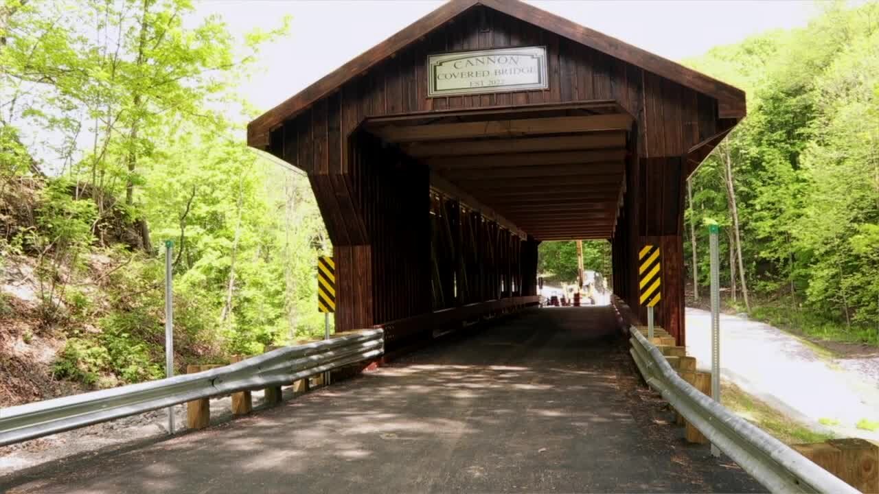 The new covered bridge in the Town of Bennington is almost ready to open