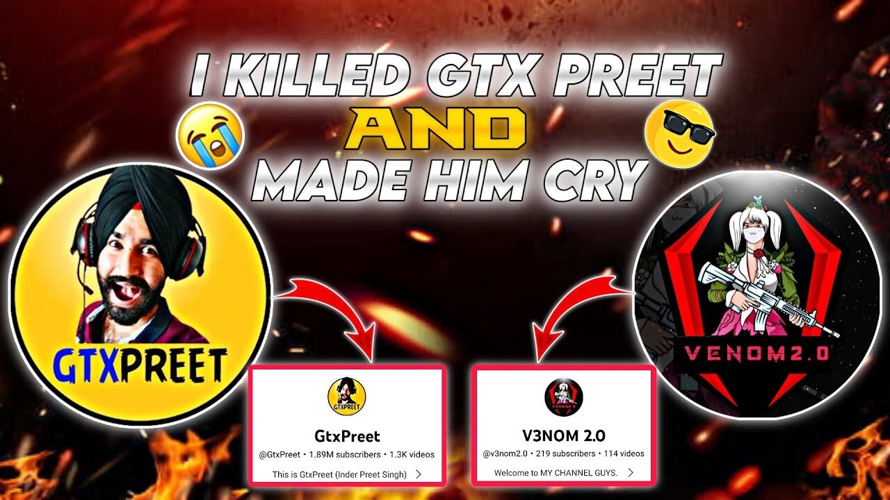 1 VS 3 GTX PREET AND HIS SQUAD 🔥| MADE HIM CRY 😎| HE SHOCKED BY MY GAMEPLAY 🔥| @GtxPreet |