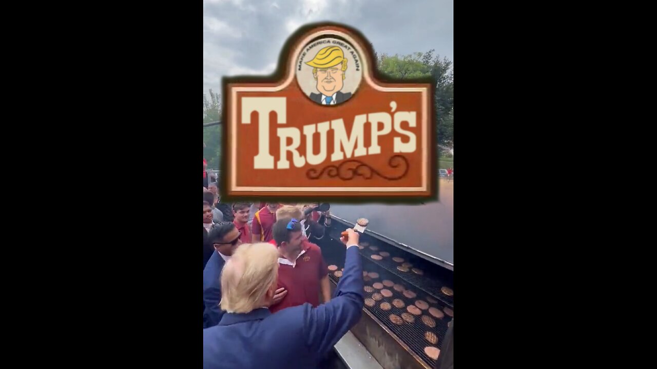 TRUMP❤️🇺🇸🥇MAKE DELICIOUS MAGA BURGERS🍔AT IOWA STATE UNIVERSITY💙🇺🇸🏆⭐️