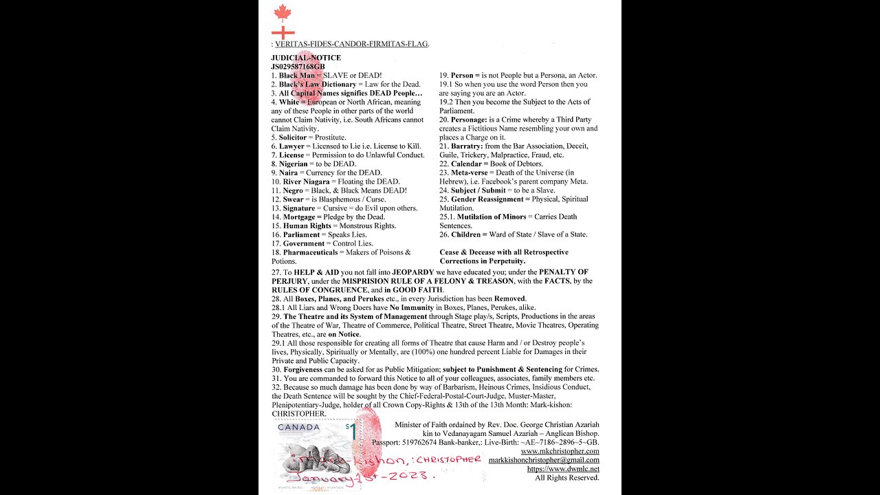 Notice Judiciaire et Constitution Global Mark-Kishon Christopher Students