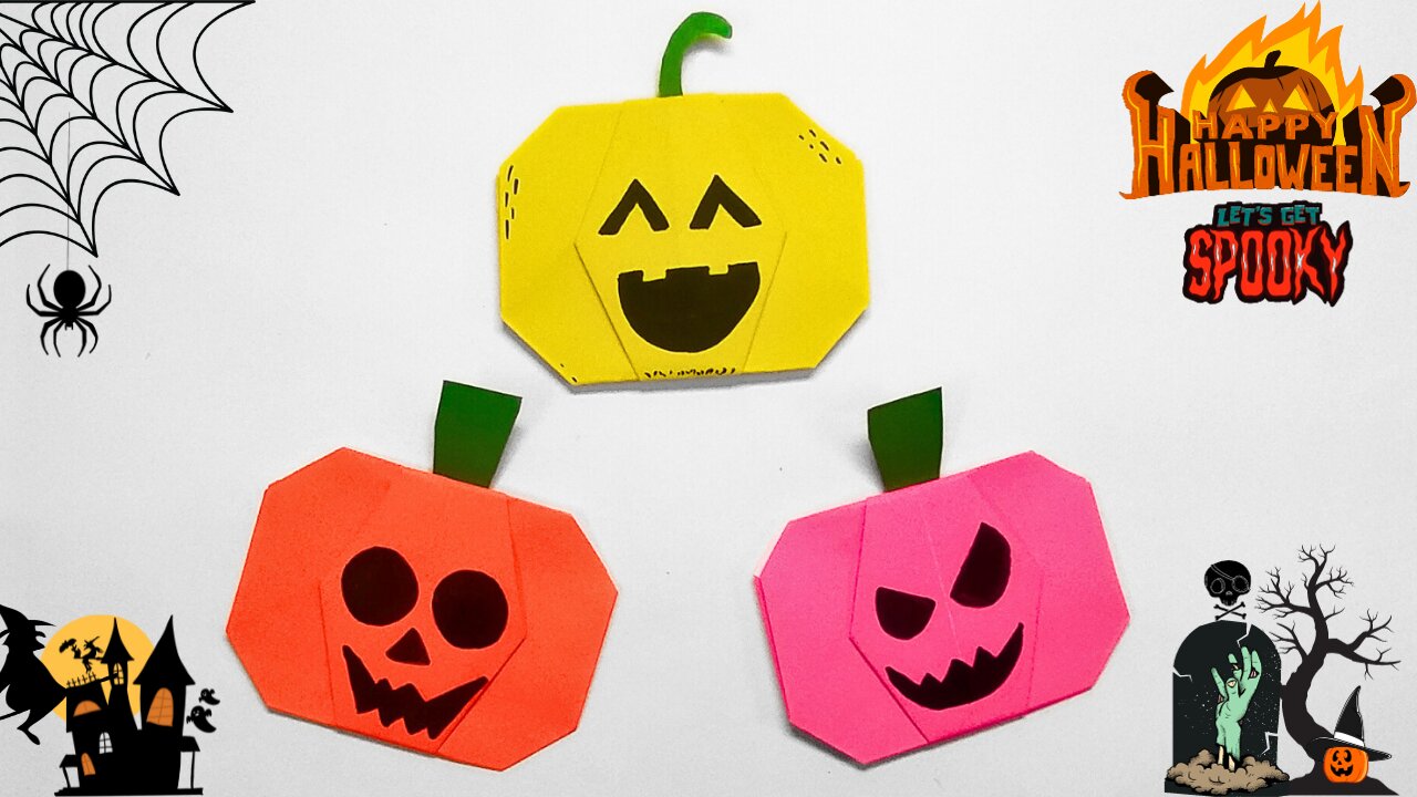 Origami Halloween Pumpkin | ORIGAMI Paper Pumpkins | Halloween paper Pumpkin decoration ideas