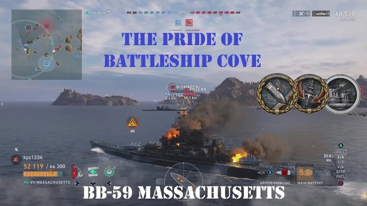 The Pride of Battleship Cove - Massachusetts (World of Warships Legends)