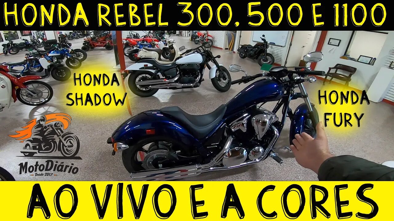 AMERICANO nos EUA #05. HONDA REBEL 300, 500 e 1100, HONDA FURY, HONDA SHADOW, ao vivo e a cores